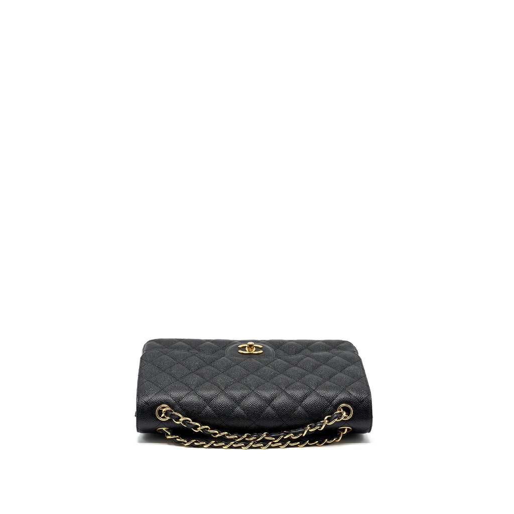 CHANEL CLASSIC JUMBO DOUBLE FLAP BAG CAVIAR BLACK GHW