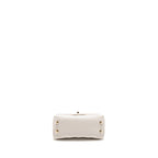 CHANEL MINI COCO HANDLE CAVIAR WHITE LGHW (MICROCHIP)