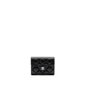 CHANEL CLASSIC FLAP CARD HOLDER CAVIAR BLACK LGHW (MICROCHIP)