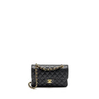 CHANEL SMALL CLASSIC DOUBLE FLAP BAG CAVIAR BLACK GHW(MICROCHIP)
