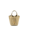 HERMES PICOTIN 18 LOCK BAG CLEMENCE 8Q BEIGE MARFA GHW