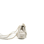 CHANEL 23K TRIPLE POCKET MINI BACKPACK CAVIAR WHITE LGHW (MICROCHIP)