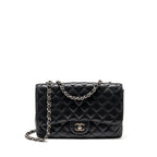 CHANEL JUMBO CLASSIC SINGLE FLAP BAG CAVIAR BLACK SHW