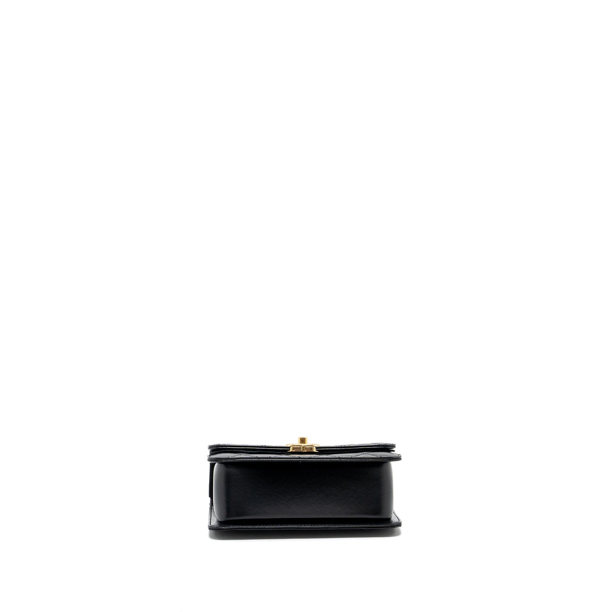 CHANEL 24C GOLD CRUSH MINI FLAP BAG CALFSKIN BLACK GHW (MICROCHIP)