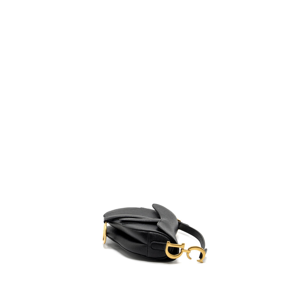 DIOR MINI SADDLE BAG CALFSKIN BLACK GHW