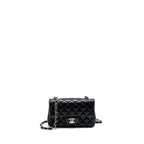 CHANEL MINI RECTANGULAR FLAP BAG LAMBSKIN BLACK SHW