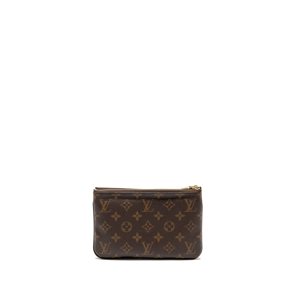 LOUIS VUITTON DOUBLE ZIP POCHETTE MONOGRAM CANVAS GHW