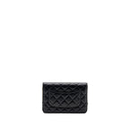 CHANEL COCO HEART WALLET ON CHAIN LAMBSKIN BLACK GHW (MICROCHIP)