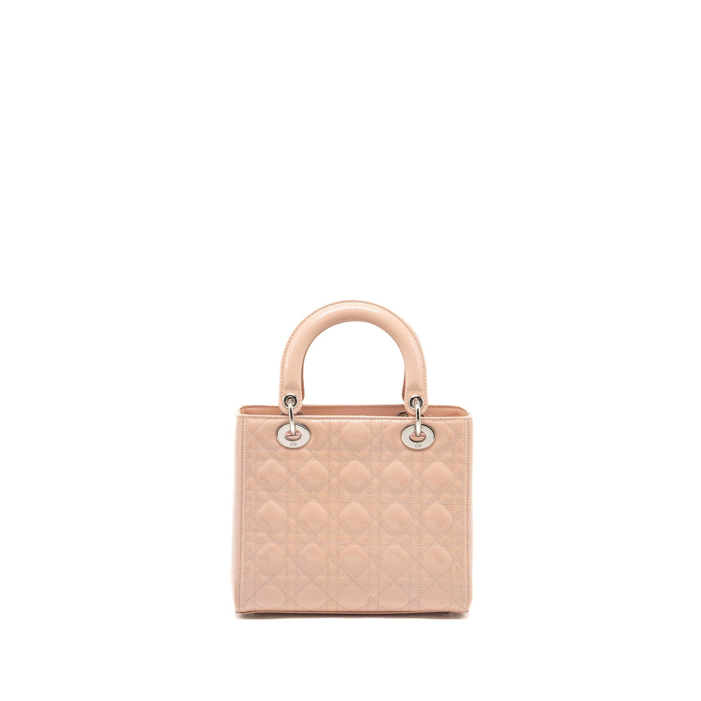 DIOR MEDIUM LADY DIOR PATENT PINK SHW