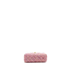 CHANEL 24P MINI KELLY/SHOPPING TOTE TWEED PINK/MULTICOLOUR GHW (MICROCHIP)