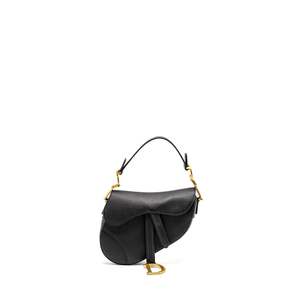DIOR MINI SADDLE BAG CALFSKIN BLACK GHW