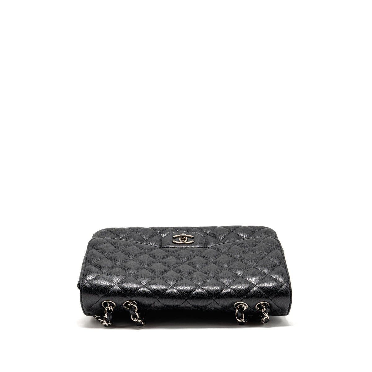 CHANEL JUMBO CLASSIC SINGLE FLAP BAG CAVIAR BLACK SHW