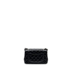 CHANEL MINI RECTANGULAR FLAP BAG LAMBSKIN BLACK SHW