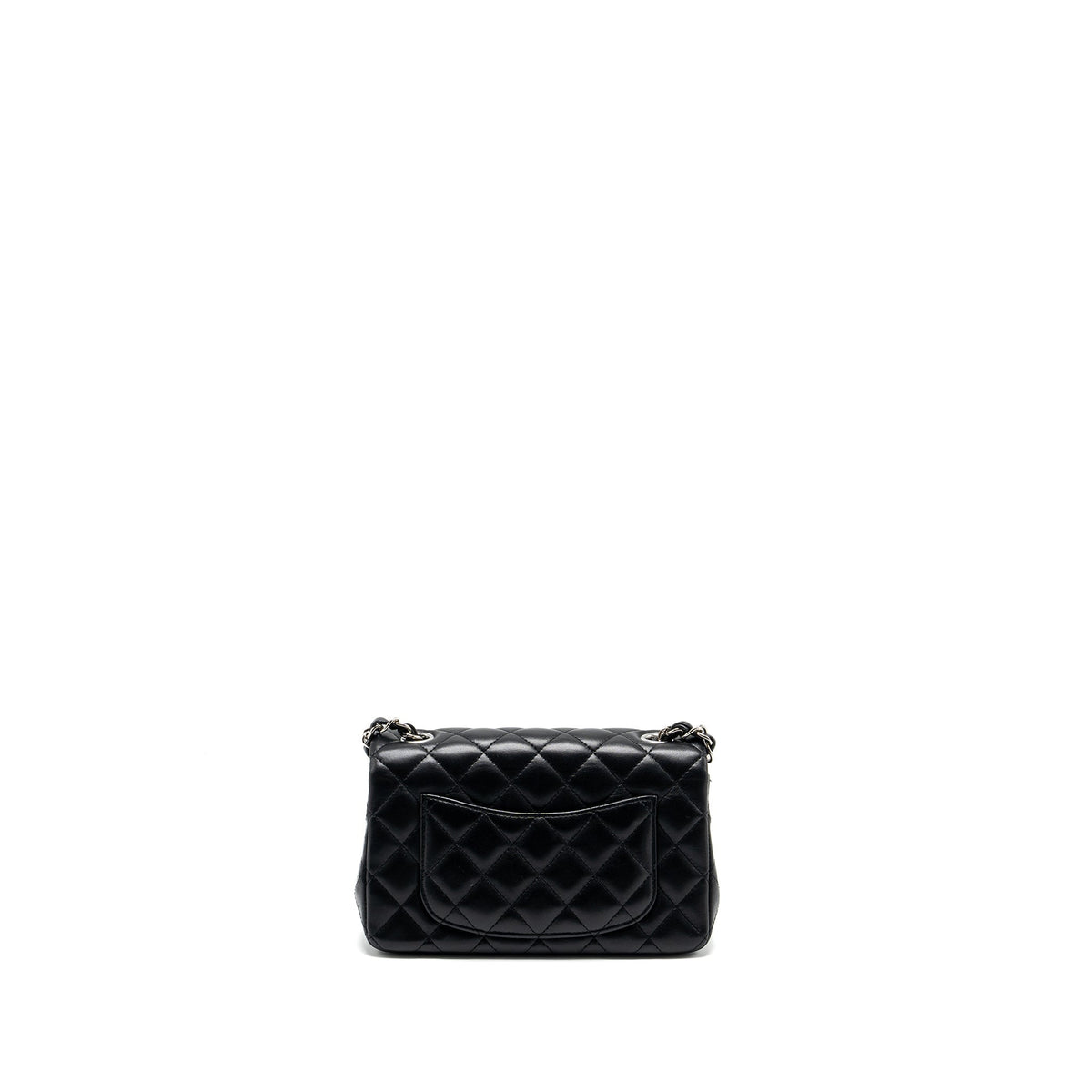 CHANEL MINI RECTANGULAR FLAP BAG LAMBSKIN BLACK SHW