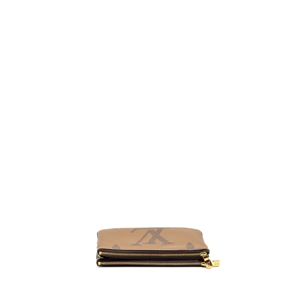 LOUIS VUITTON DOUBLE ZIP POCHETTE MONOGRAM CANVAS GHW