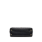 CHANEL MEDIUM CHEVRON COCO HANDLE CAVIAR BLACK GHW