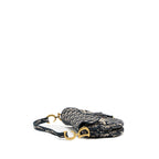 DIOR SADDLE BAG BLUE OBLIQUE EMBROIDERY GHW