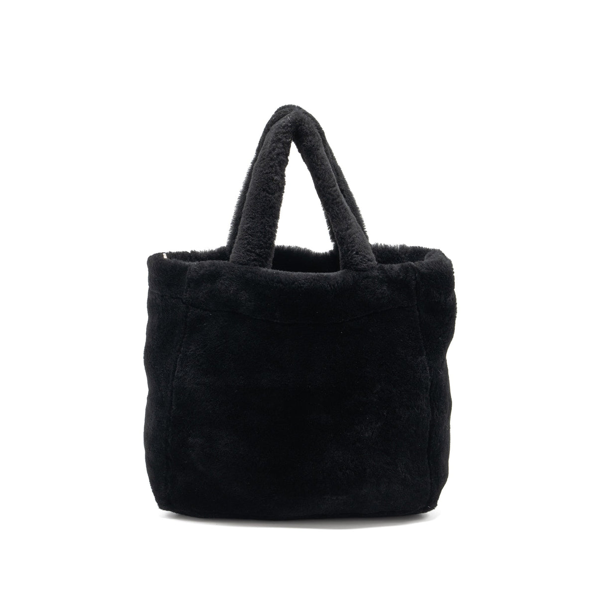 PRADA MEDIUM TOTE BAG SHEARLING BLACK SHW