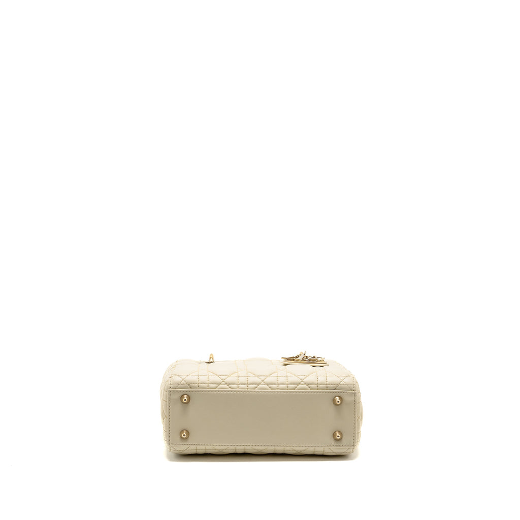 DIOR SMALL LADY DIOR LAMBSKIN WHITE LGHW