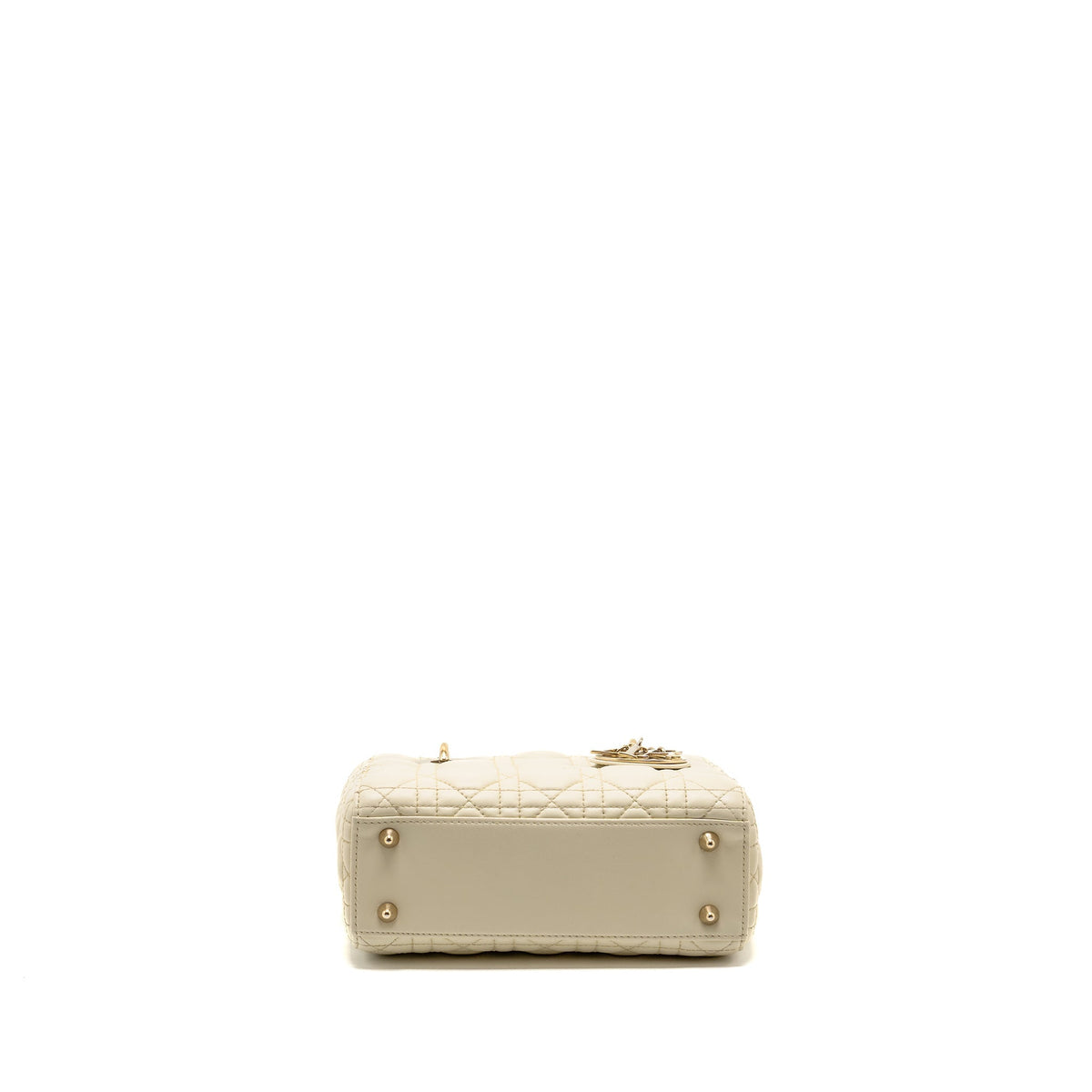 DIOR SMALL LADY DIOR LAMBSKIN WHITE LGHW