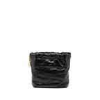 CHANEL 23S MINI 22 BAG WITH PEARL SHINY CALFSKIN BLACK BRUSHED GHW (MICROCHIP)