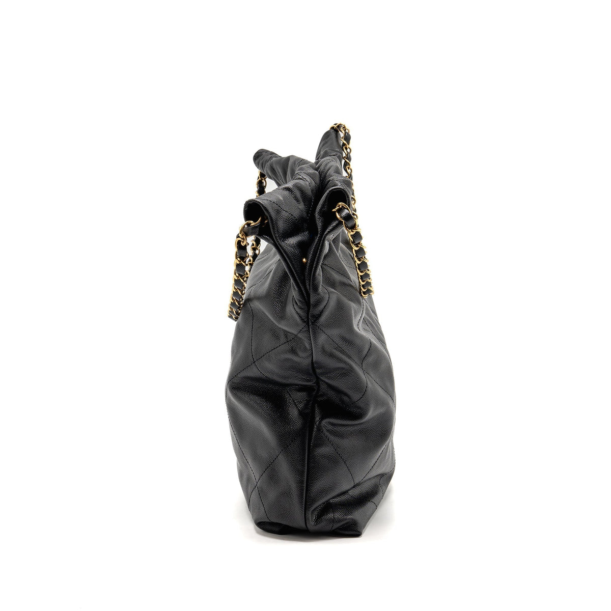 CHANEL MEDIUM 22 BAG CAVIAR BLACK GHW (MICROCHIP)