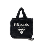 PRADA MEDIUM TOTE BAG SHEARLING BLACK SHW