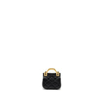CHANEL 21K MINI FLAP BAG CALFSKIN BLACK BRUSHED GHW