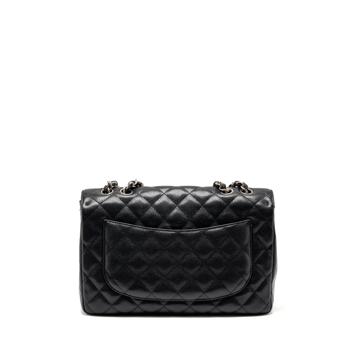 CHANEL JUMBO CLASSIC SINGLE FLAP BAG CAVIAR BLACK SHW