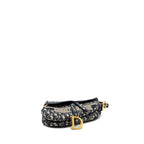 DIOR SADDLE BAG BLUE OBLIQUE EMBROIDERY GHW