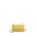CHANEL MINI RECTANGULAR FLAP BAG LAMBSKIN YELLLOW/BLUE WITH IRIDESCENT BLUE HARDWARE