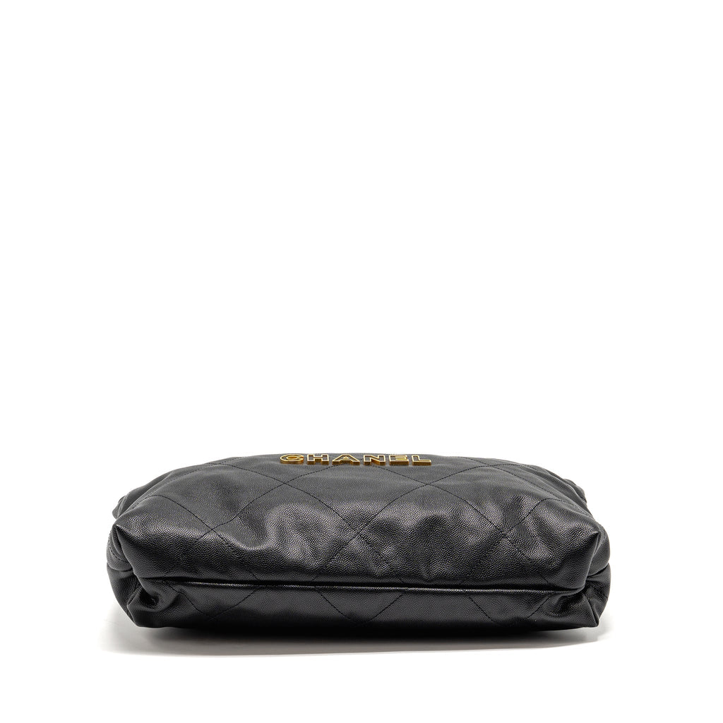 CHANEL MEDIUM 22 BAG CAVIAR BLACK GHW (MICROCHIP)