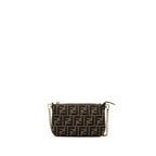 FENDI BAGUETTE POUCH BROWN JACQUARD FF FABRIC GHW