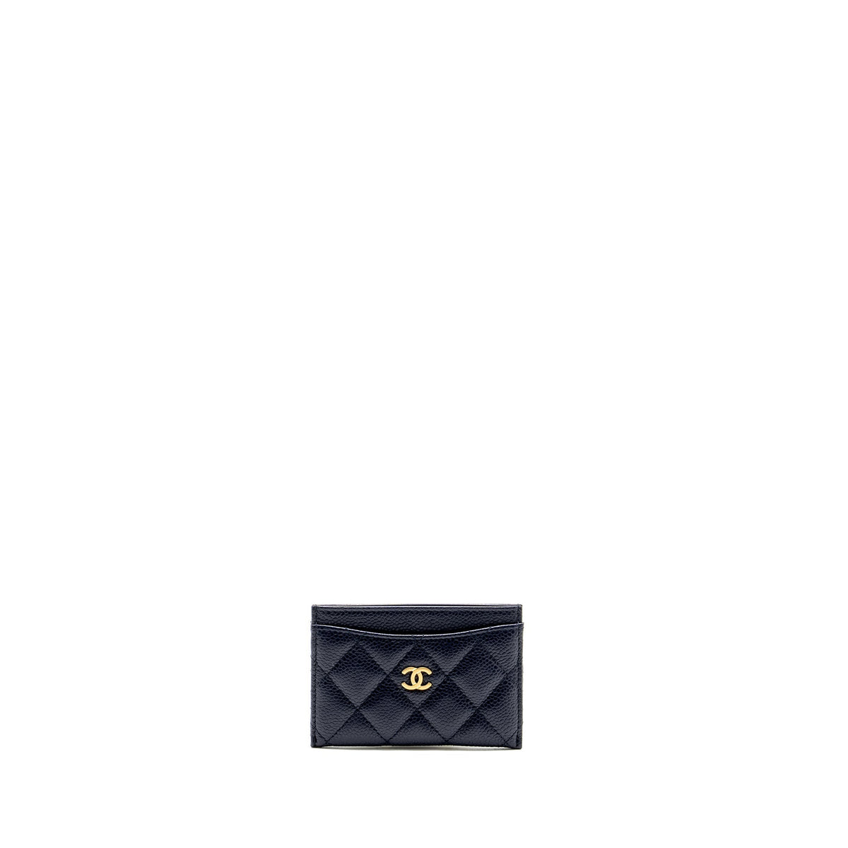 CHANEL CLASSIC CARD HOLDER CAVIAR NAVY GHW