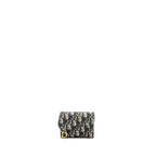 DIOR SADDLE LOTUS WALLET BLUE OBLIQUE JACQUARD GHW