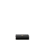 CHANEL PEARL CRUSH WALLET ON CHAIN LAMBSKIN BLACK GHW (MICROCHIP)
