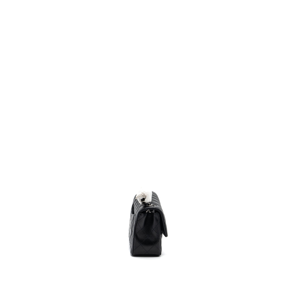 CHANEL MINI RECTANGULAR FLAP BAG LAMBSKIN BLACK SHW (MICROCHIP)