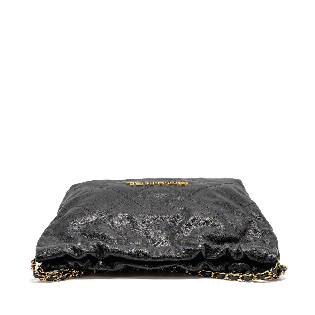 CHANEL MEDIUM 22 BAG CAVIAR BLACK GHW (MICROCHIP)