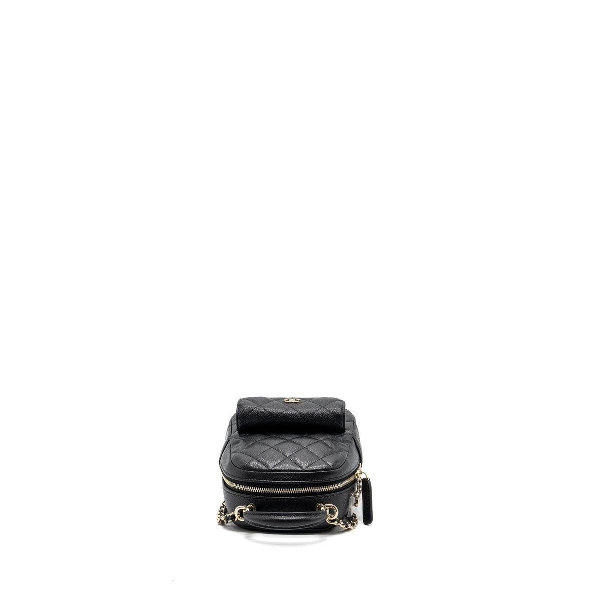 CHANEL 24C MINI BACKPACK / CROSSBODY BAG CAVIAR BLACK LGHW (MICROCHIP)