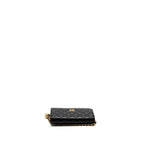 CHANEL PEARL CRUSH WALLET ON CHAIN LAMBSKIN BLACK GHW (MICROCHIP)
