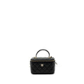 CHANEL TOP HANDLE LONG VANITY WITH CHAIN LAMBSKIN BLACK LGHW(MICROCHIP)