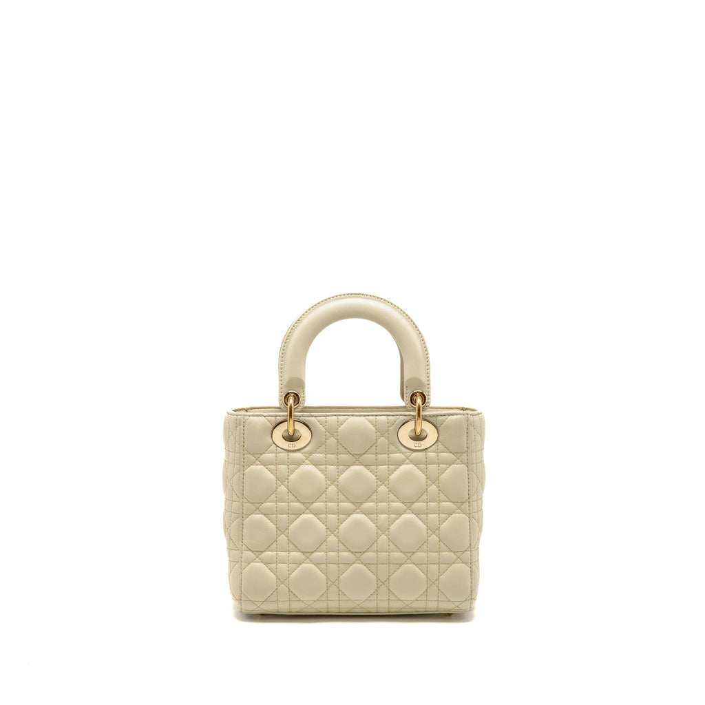 DIOR SMALL LADY DIOR LAMBSKIN WHITE LGHW