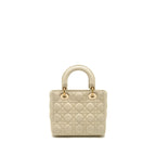 DIOR SMALL LADY DIOR LAMBSKIN WHITE LGHW