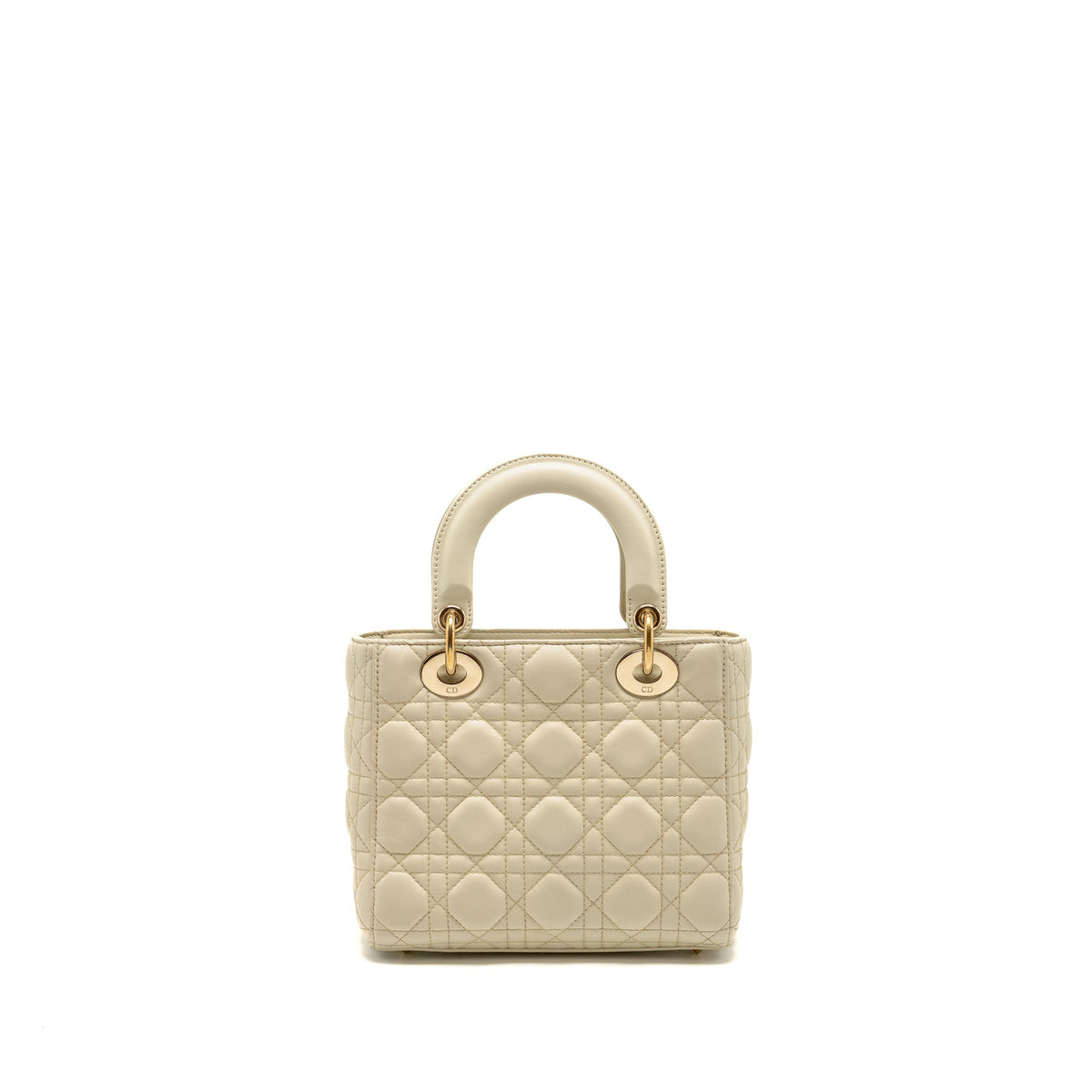 DIOR SMALL LADY DIOR LAMBSKIN WHITE LGHW