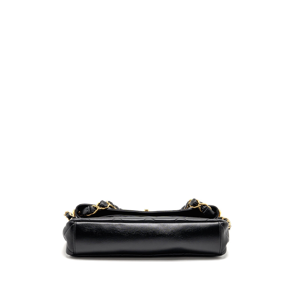 CHANEL LARGE HOBO BAG LAMBSKIN BLACK GHW (MICROCHIP)