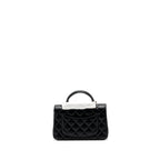 CHANEL TOP HANDLE MINI RECTANGULAR FLAP BAG LAMBSKIN BLACK LGHW (MICROCHIP )
