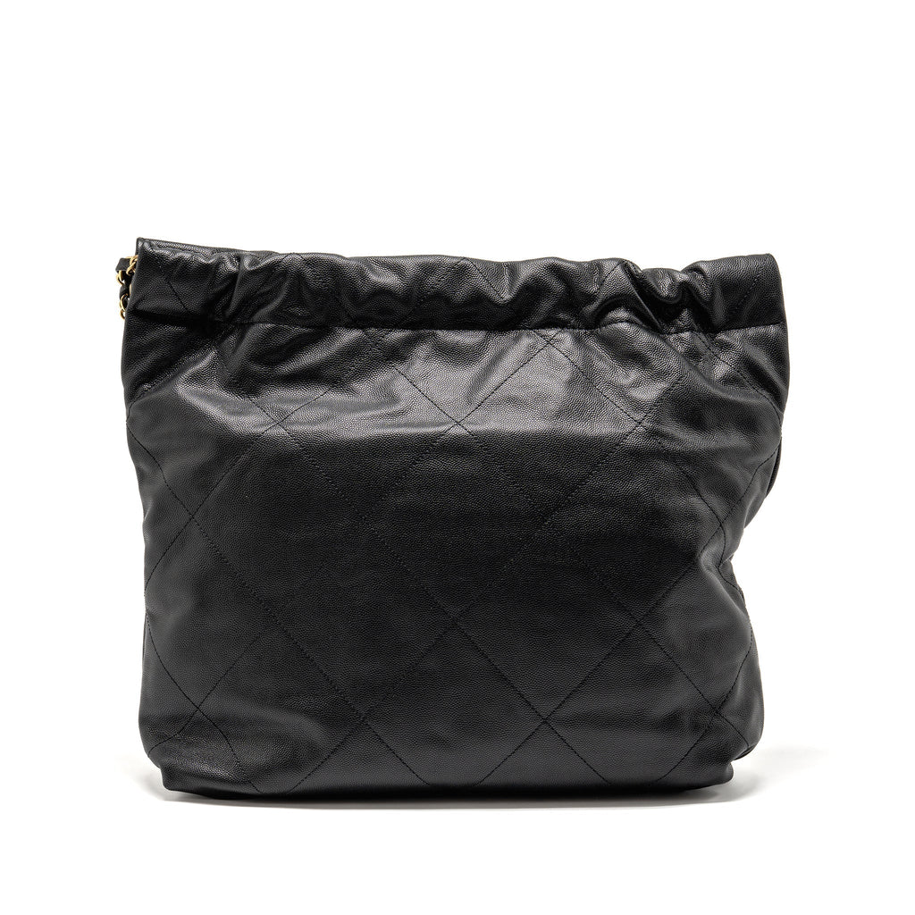 CHANEL MEDIUM 22 BAG CAVIAR BLACK GHW (MICROCHIP)