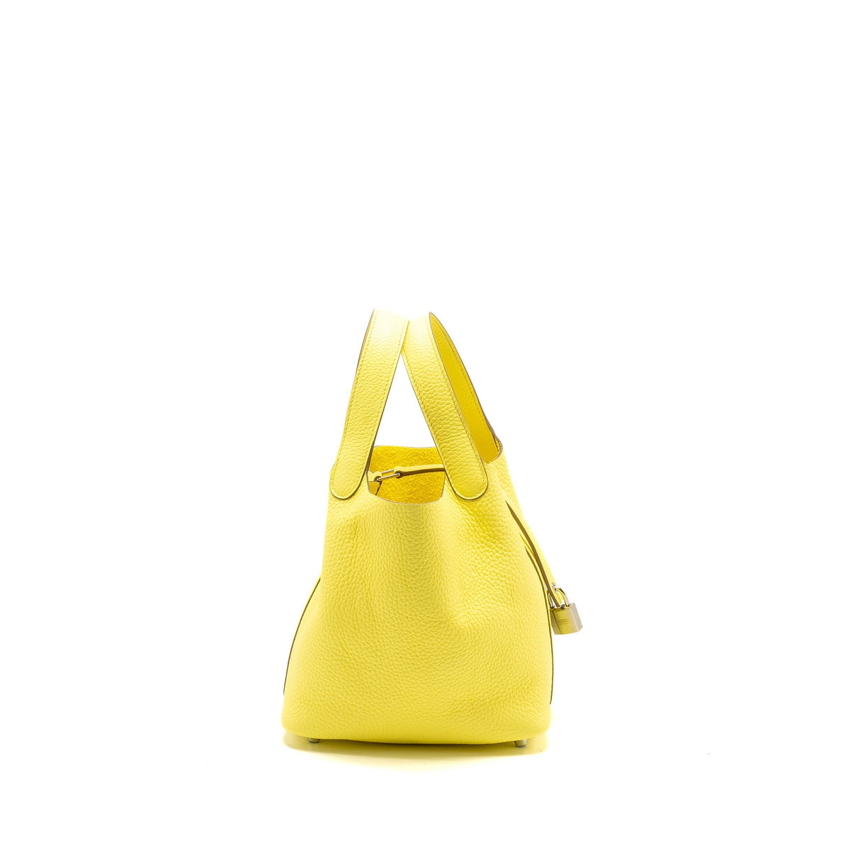 Hermes Picotin 18 Lock Bag Clemence Limoncello SHW