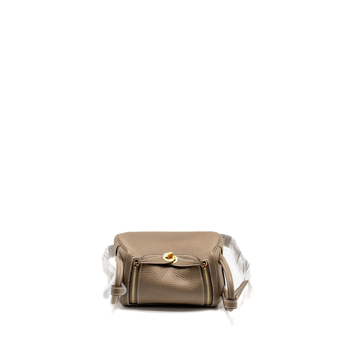 Hermes Mini Lindy Clemence Etoupe GHW