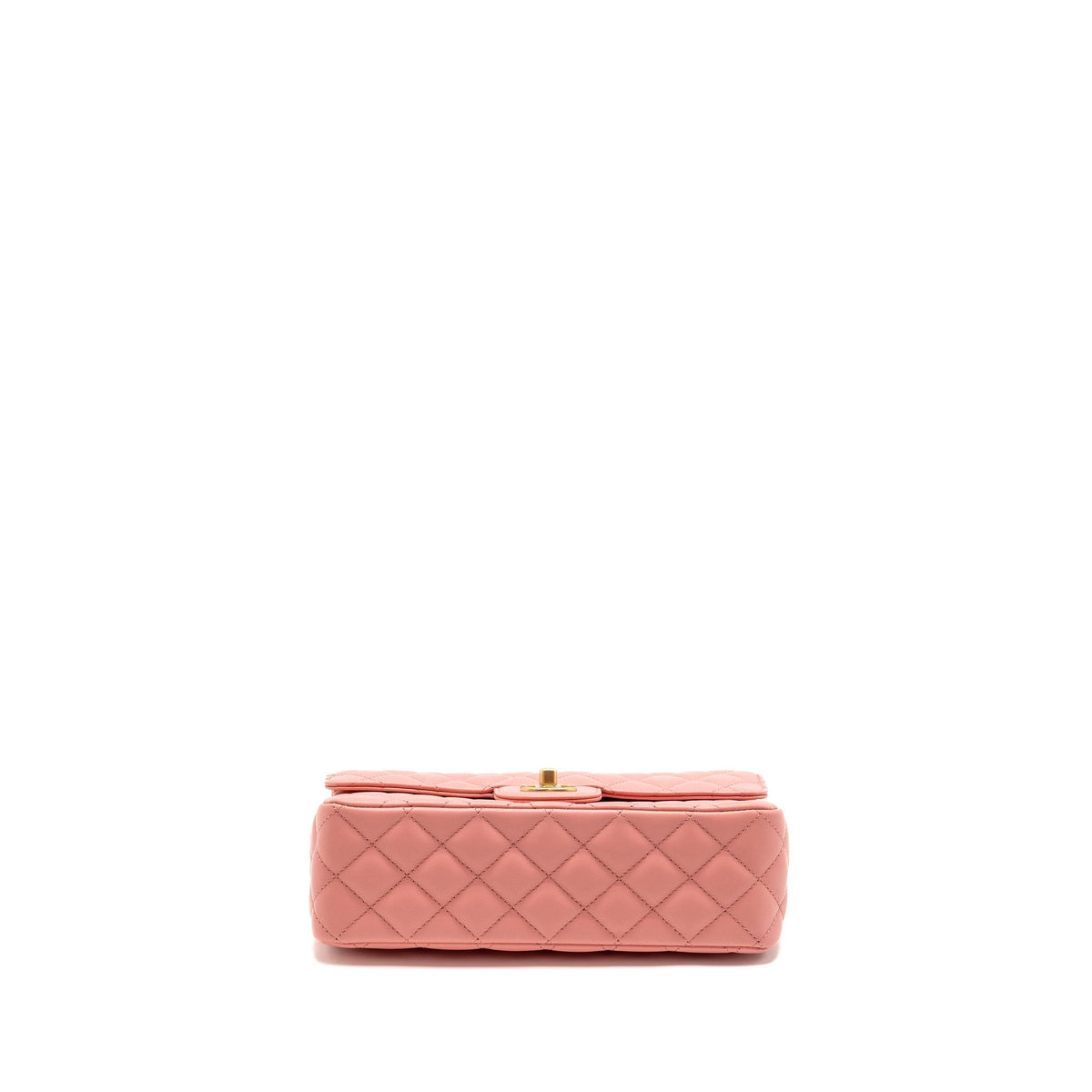 CHANEL 23K DETAIL TOP HANDLE FLAP BAG LAMBSKIN PINK GHW (MICROCHIP)